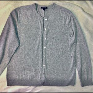 Lands’ End Women's Size Gray Button Up Lightwght Cardigan Long Sleeve Sweater XL